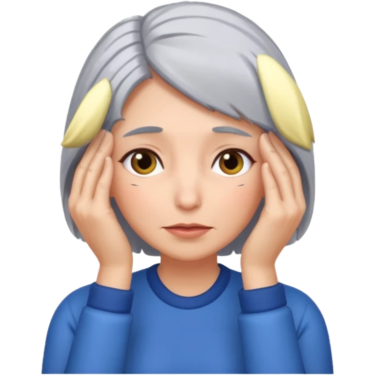 face palm woman with gray hair emoji