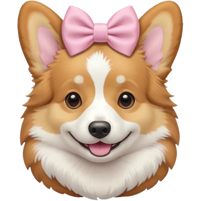 corgi with a pastel pink bow emoji