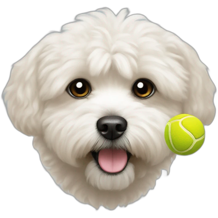 whitish maltipoo tennis ball emoji