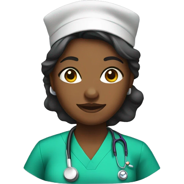 Black nurse wearing green scrubs emoji