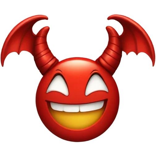 😄 but red with devil horns emoji