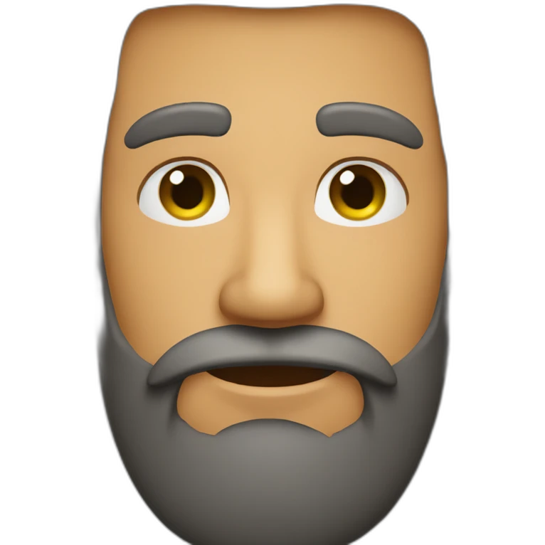 Homem com barba e cabelo cacheado emoji
