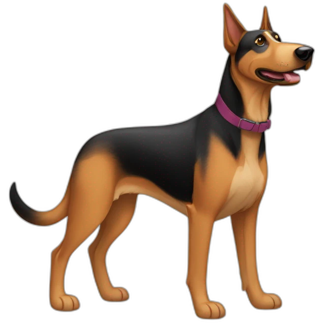 adult coonhound and German shepherd mix dog walking emoji