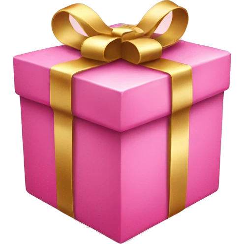 pink and gold present emoji