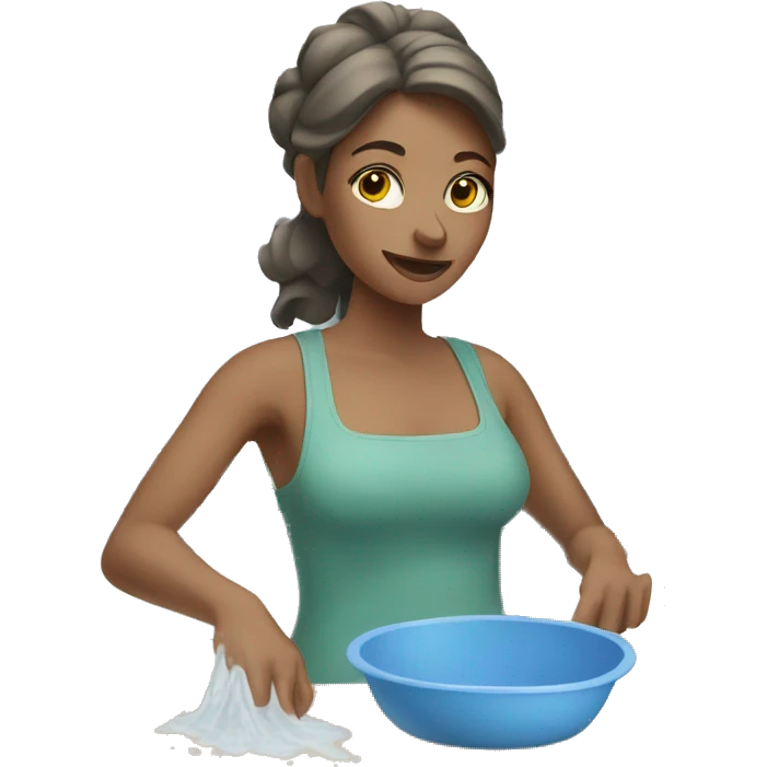 White woman washing dishes emoji