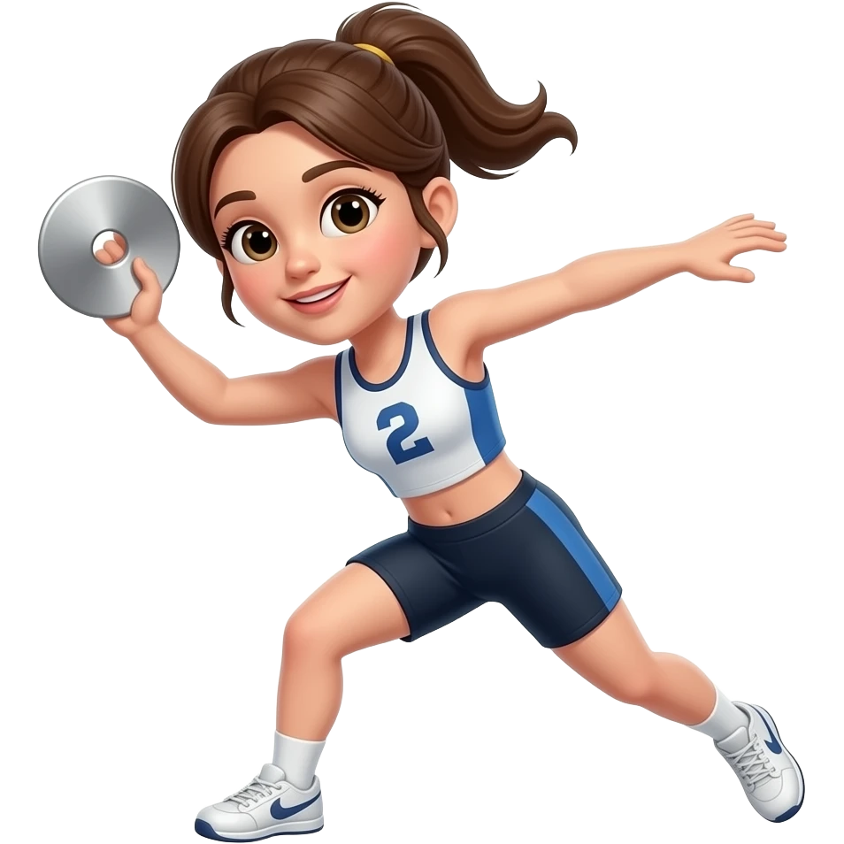 White girl throwinf discus emoji