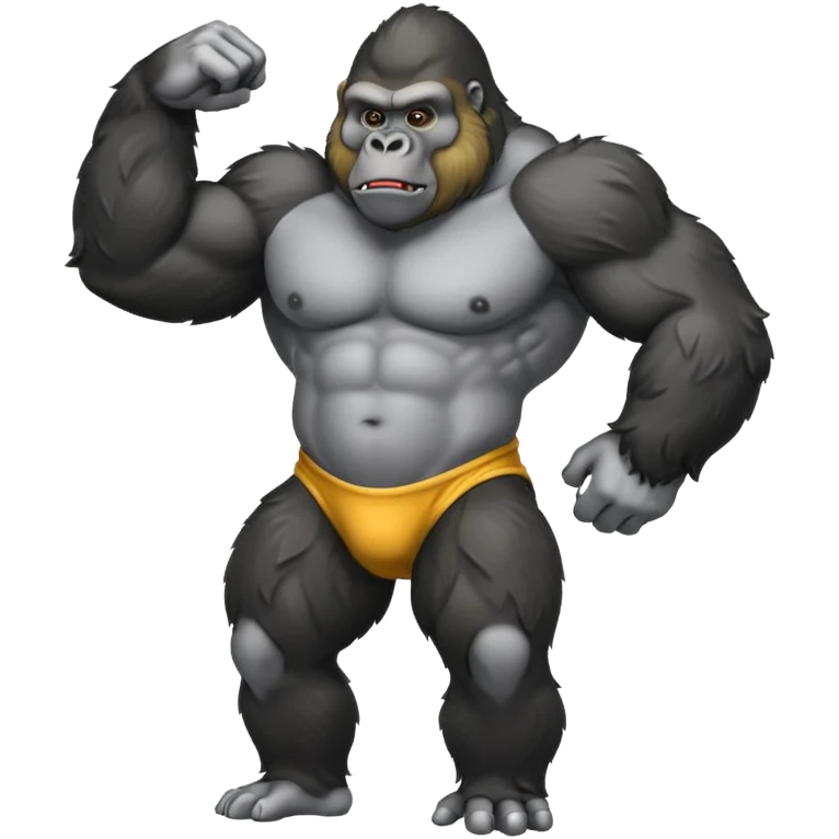 gorilla standing and banging on his chest emoji