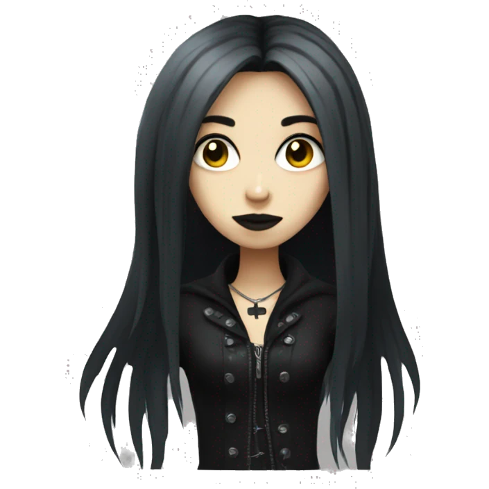 goth girl, long hair emoji
