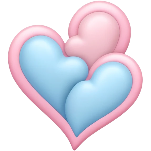 pastel blue and pink heart shapes together emoji