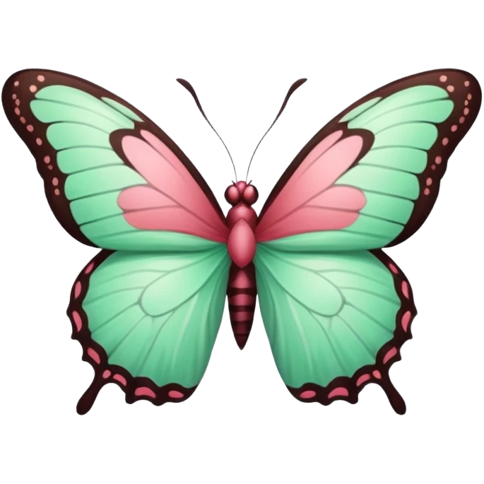 Beautiful mint green and warm rose butterfly with detailed wings emoji