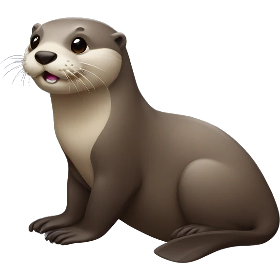 Otter with a rock emoji