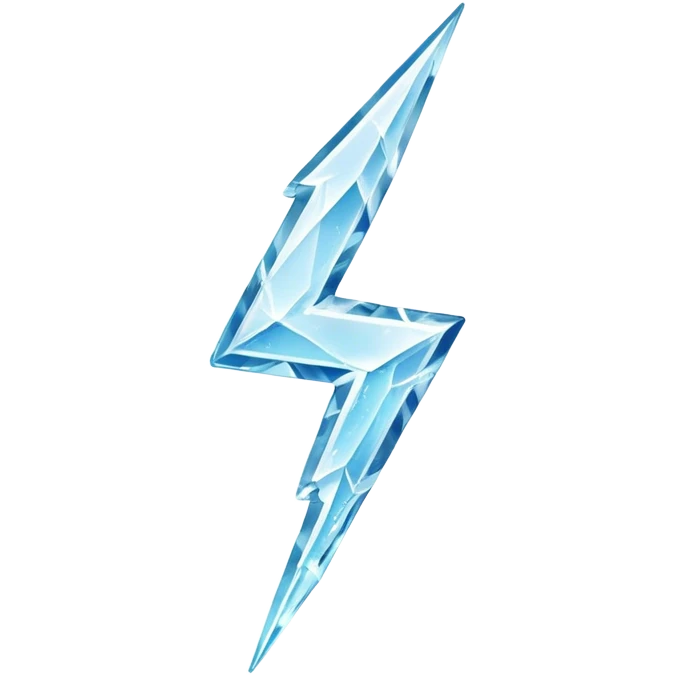 Lightning bolt made of ice emoji