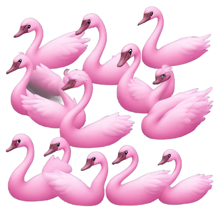 Pink swans  emoji