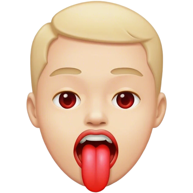 tongue out with red tongue emoji