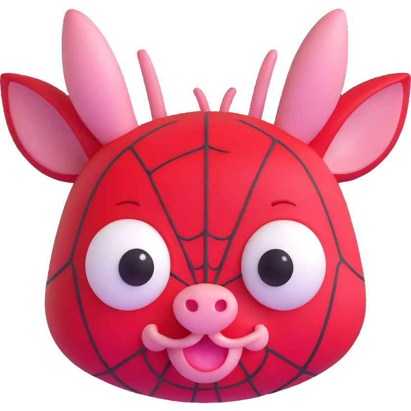 Spider-Ham face with expressive eyes emoji
