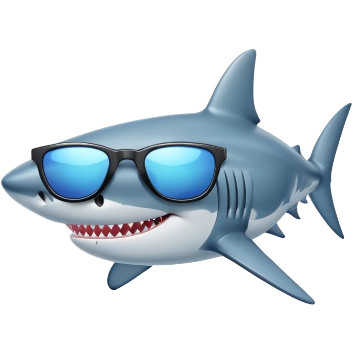 Shark with sunglasses emoji