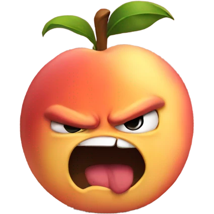Angry peach emoji