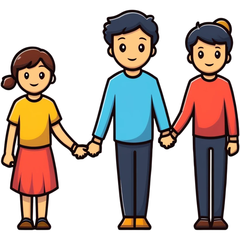 joyful family holding hands emoji