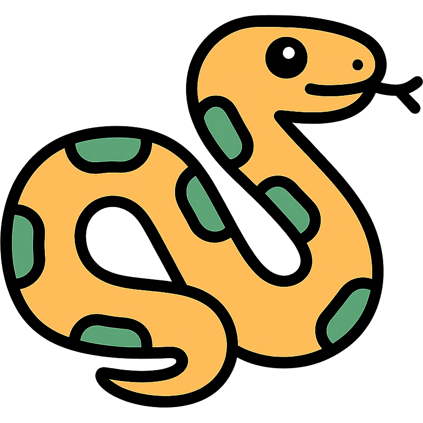 color outline icon of a Titanoboa snake emoji