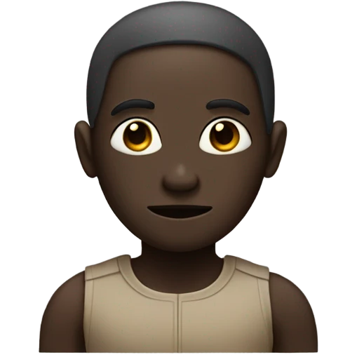 Person whos face is half droid half human with dark skin and a big nose emoji