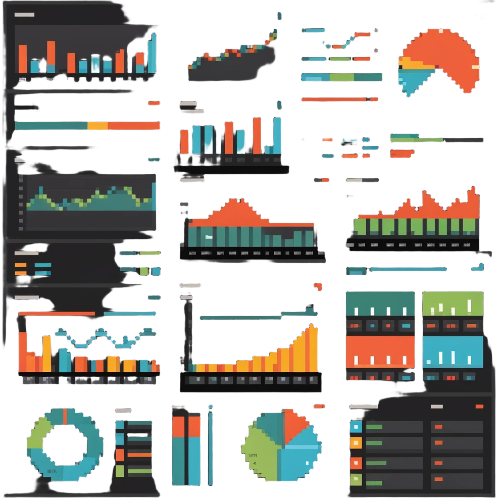 Dashboard paper design with charts, boxes, and planning sections emoji