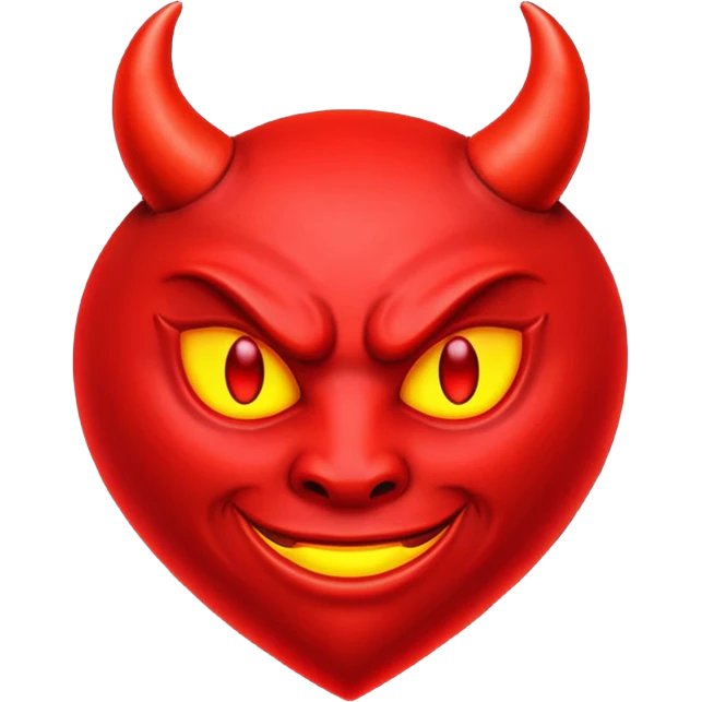 Devil heart neon emoji