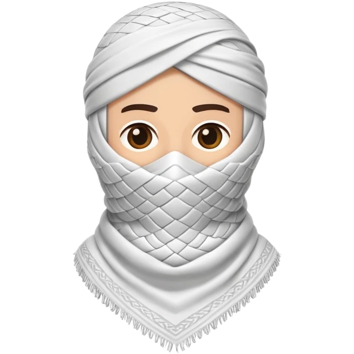 white shemagh neatly folded showing woven pattern no face minimalistic emoji