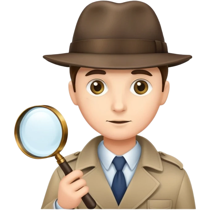 detective with magnifying glass and hat emoji