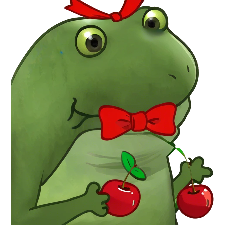 Red bow with cherrys emoji