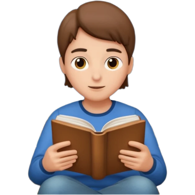 adult learning with a book in the night emoji