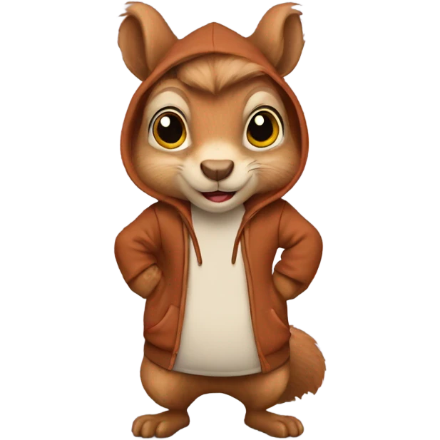 Squirrel wearing hoodie emoji