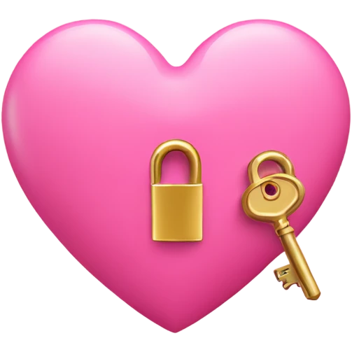 pink heart-shaped lock and key emoji