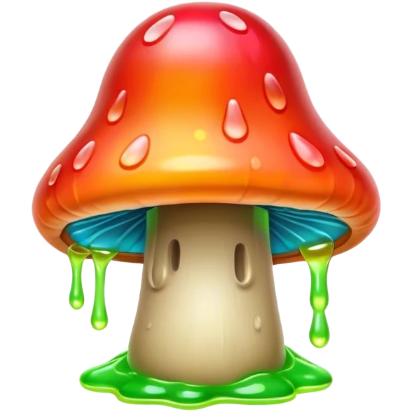 gummy neon melting mushroom  emoji