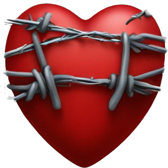 gothic heart with barbed wire emoji