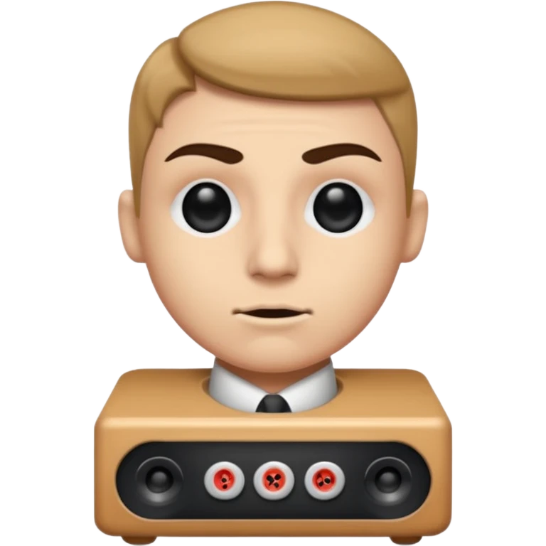 a speaker with eyes Black and buttons emoji