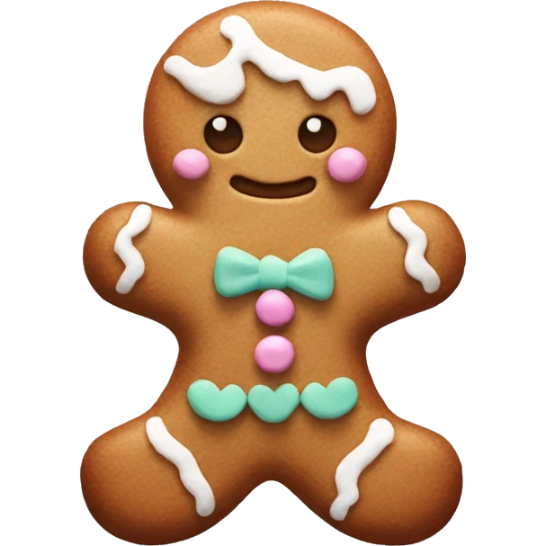 Pastel gingerbread man emoji