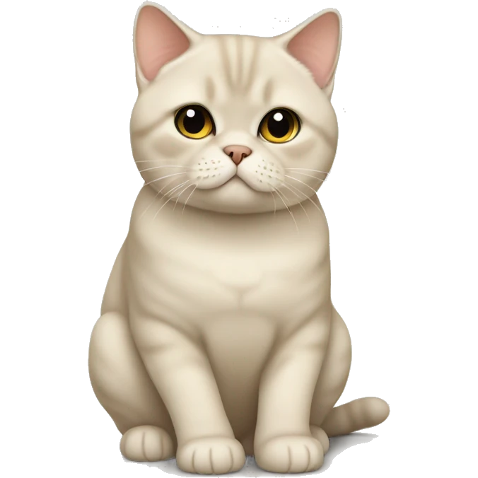 Cream British shorthair full body sitting emoji