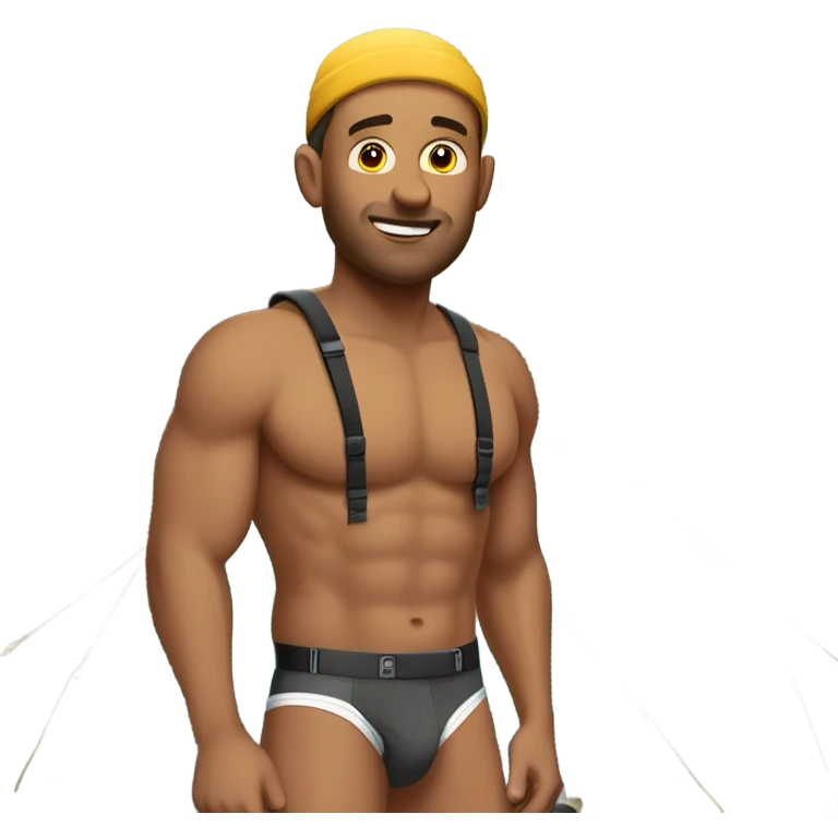 Guy in jockstrap camping emoji