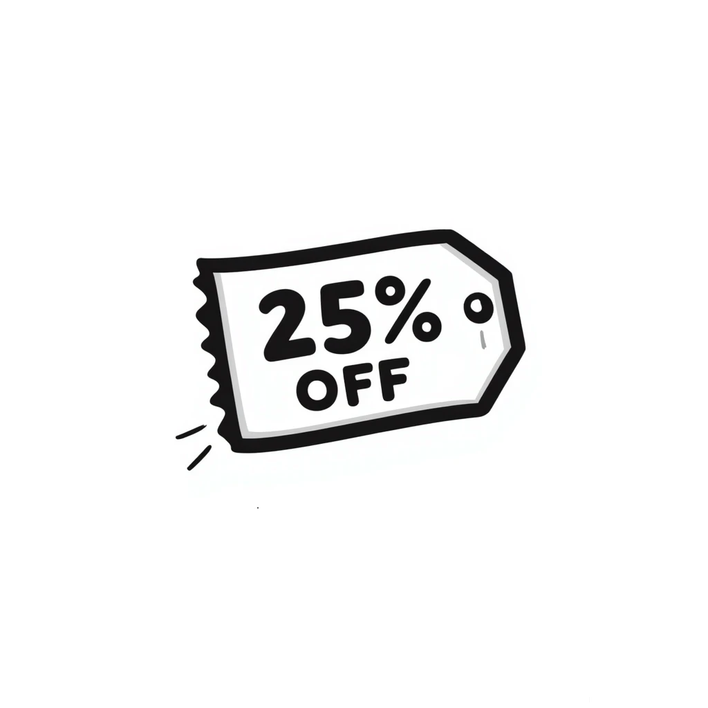 25% off discount ticket emoji