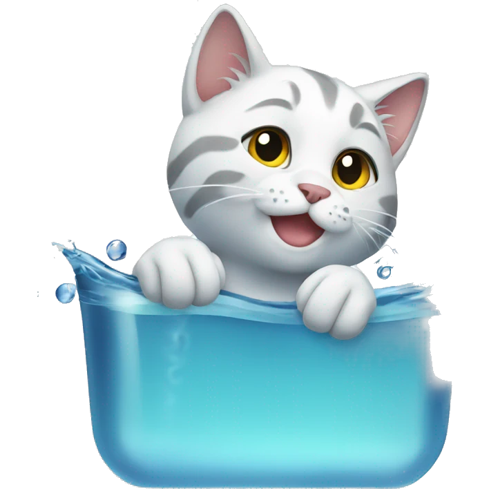 Cat with water emoji