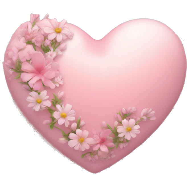 Delicate pink heart and flowers inside emoji