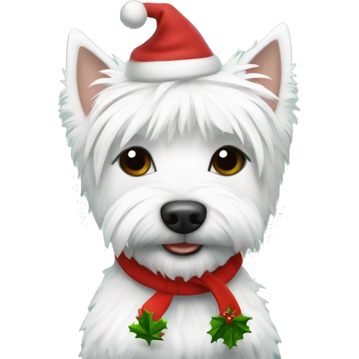 Westie with christmas tree  emoji