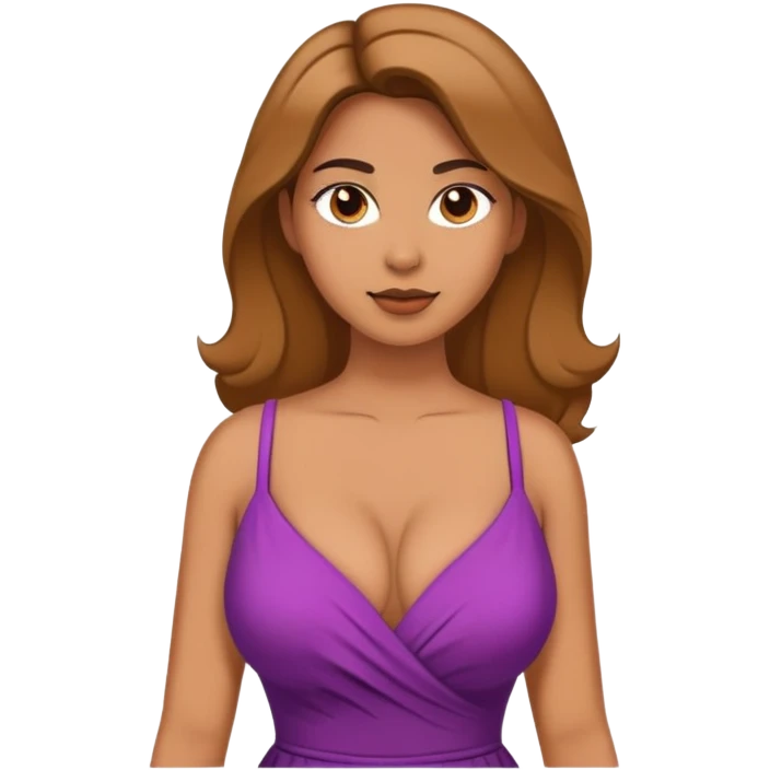 Девушка в платье с большим вырезом и с большой грудью emoji