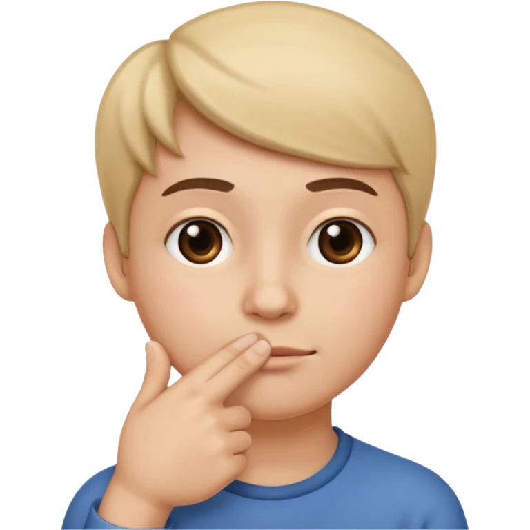straight face with hand with thumb sticking left right under chin emoji emoji