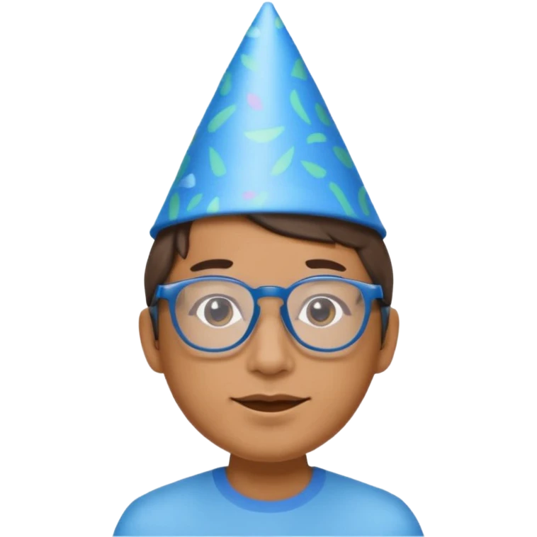 party blue hat bee with glasses emoji