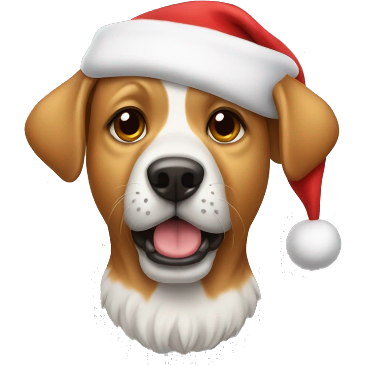 Dog wearing Santa Claus hat emoji