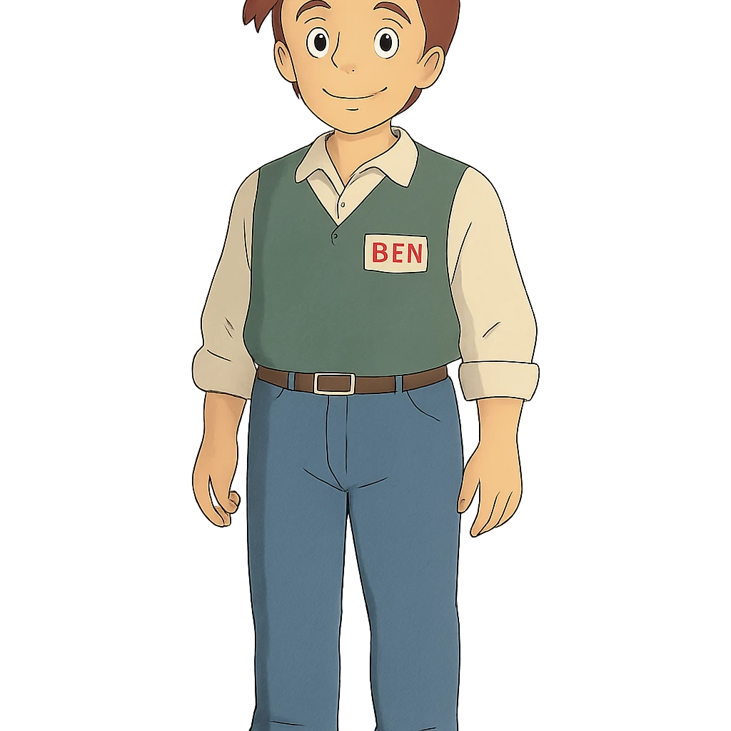 ghibli style ben as a character emoji