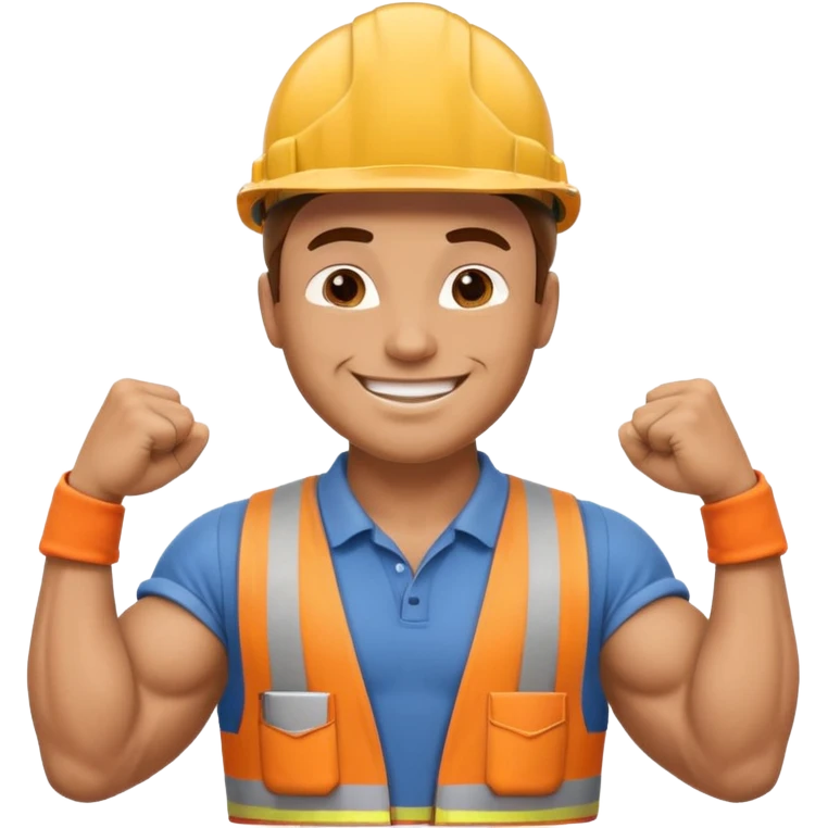 construction worker flexing his muscles emoji