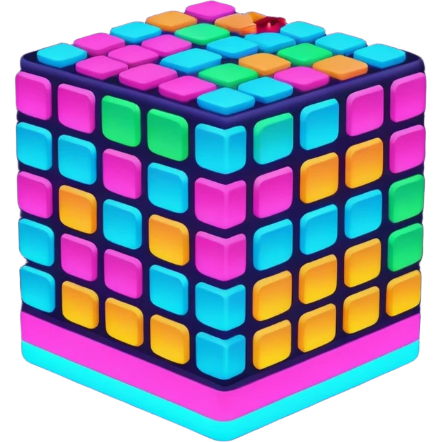 screen with blocks of code in bright colors emoji