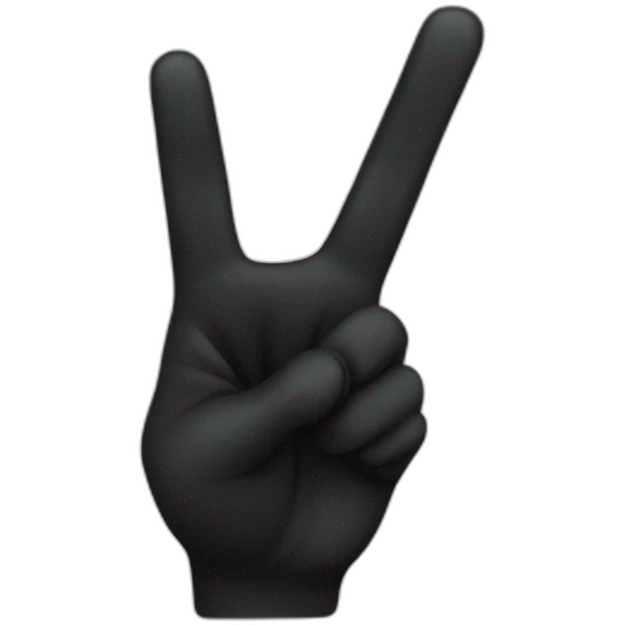 BLACK HAND PEACE SIGN emoji